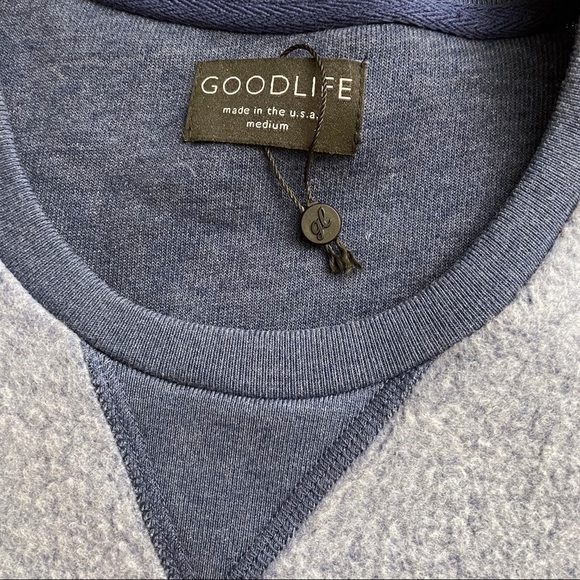 Goodlife Clothing Men’s Reverso Fleece Crewneck Sweater Blue Size Medium NWOT - Picture 6 of 7